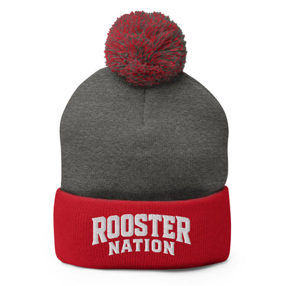 Pom-Pom Beanie | Rooster Nation | Shield Logo