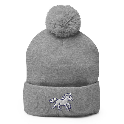 Pom-Pom Beanie | Pink Pony Athletic Club | Mascot Logo