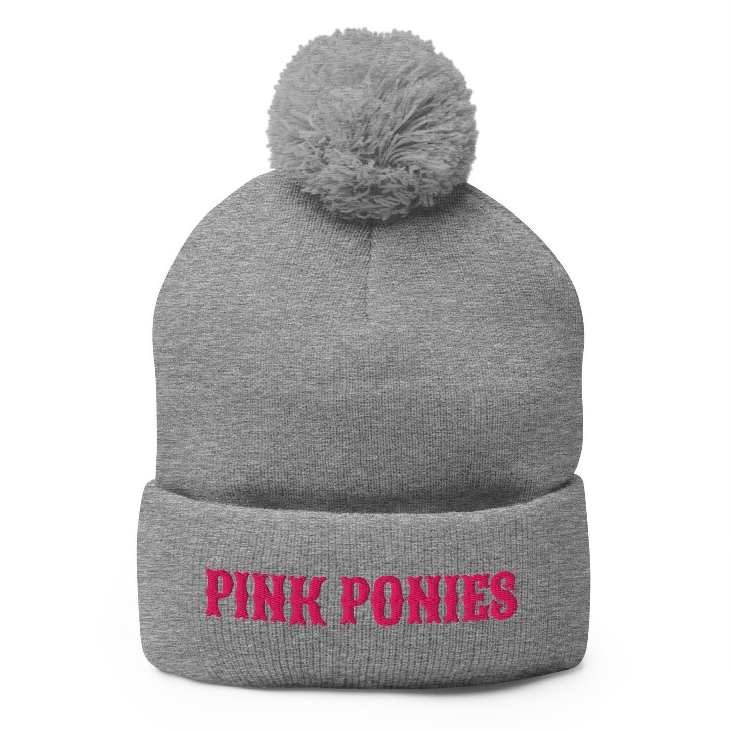 Pom-Pom Beanie | Pink Pony Athletic Club | Script Logo
