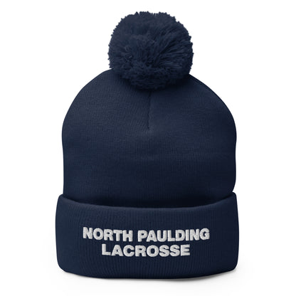 Pom-Pom Beanie | North Paulding Lacrosse | Badge Logo