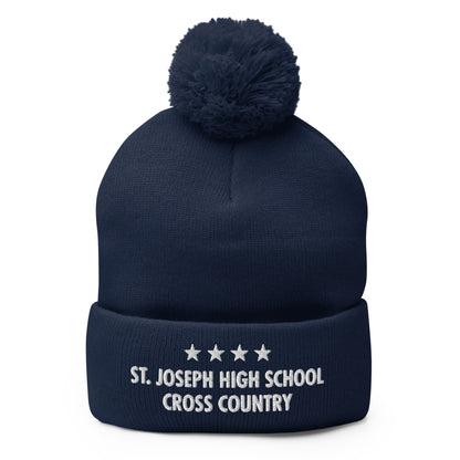 Pom-Pom Beanie | St. Joseph High School - Cross Country | Vanguard Logo