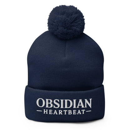 Pom-Pom Beanie | Obsidian Heartbeat | Pulse Athletics Logo