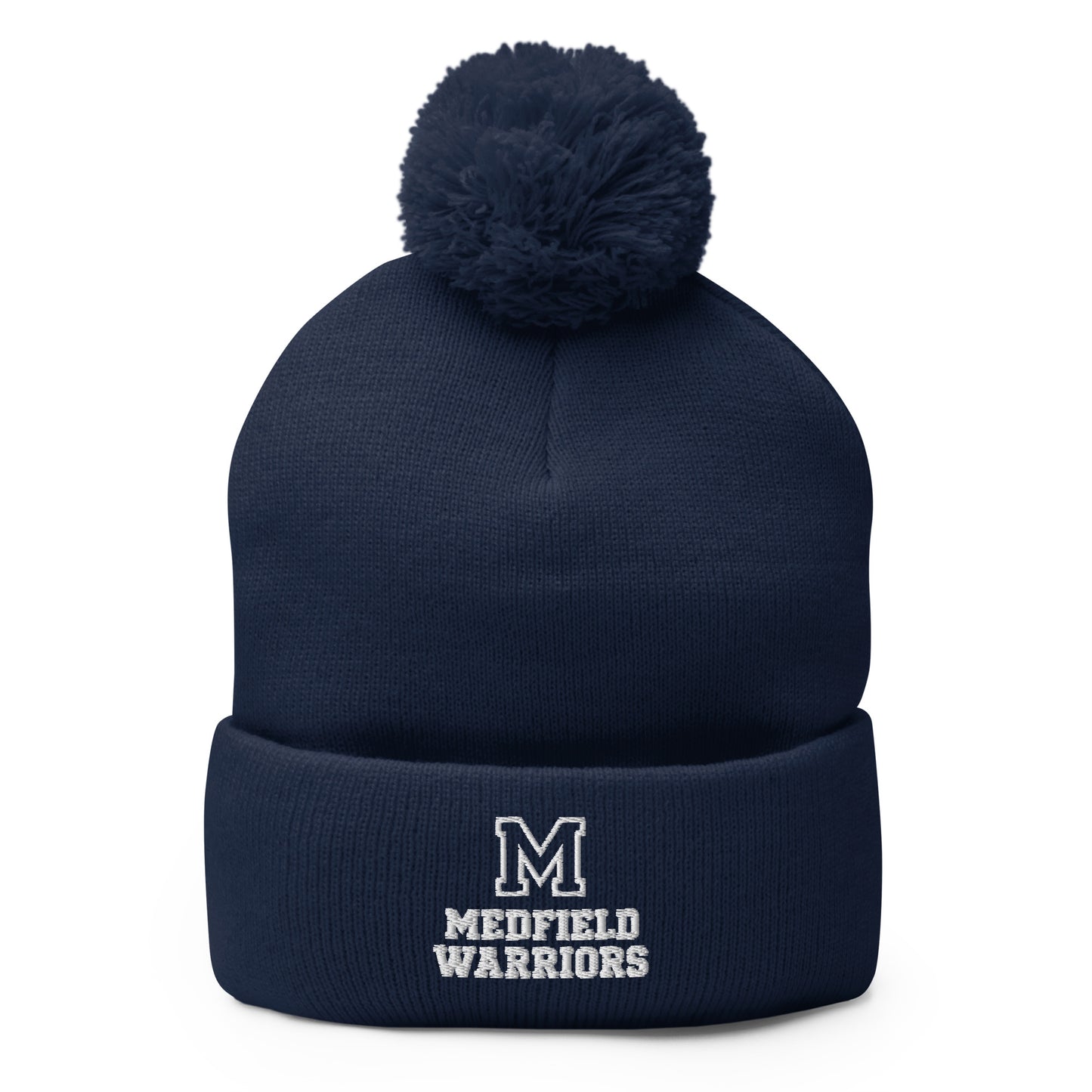 Pom-Pom Beanie | Medfield Softball | Badge Logo
