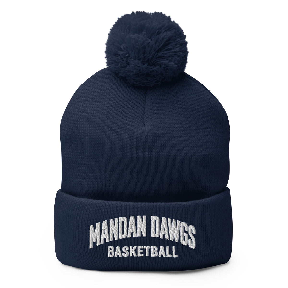 Pom-Pom Beanie | Mandan Dawgs Basketball | Crest Logo