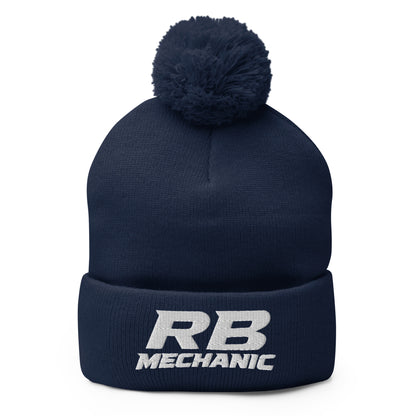 Pom-Pom Beanie | RB Mechanic | Lettermark Logo
