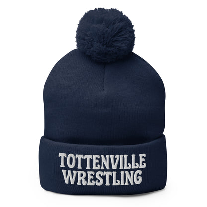 Pom-Pom Beanie | Tottenville wrestling club | Crest Logo
