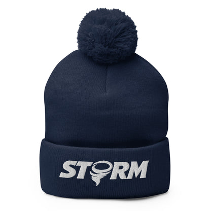 Pom-Pom Beanie | Storm Baseball Team | Lettermark Logo
