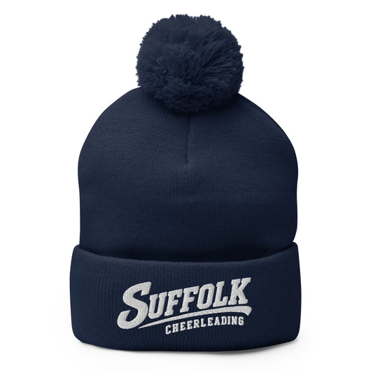 Pom-Pom Beanie | Suffolk University Cheerleading | Athletics Logo