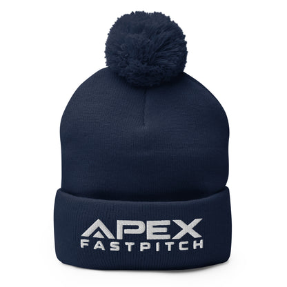 Pom-Pom Beanie | Apex Fastpitch | Emblem Logo