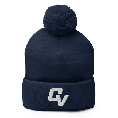Pom-Pom Beanie | Cumberland Valley Coyotes Football | Crest Logo