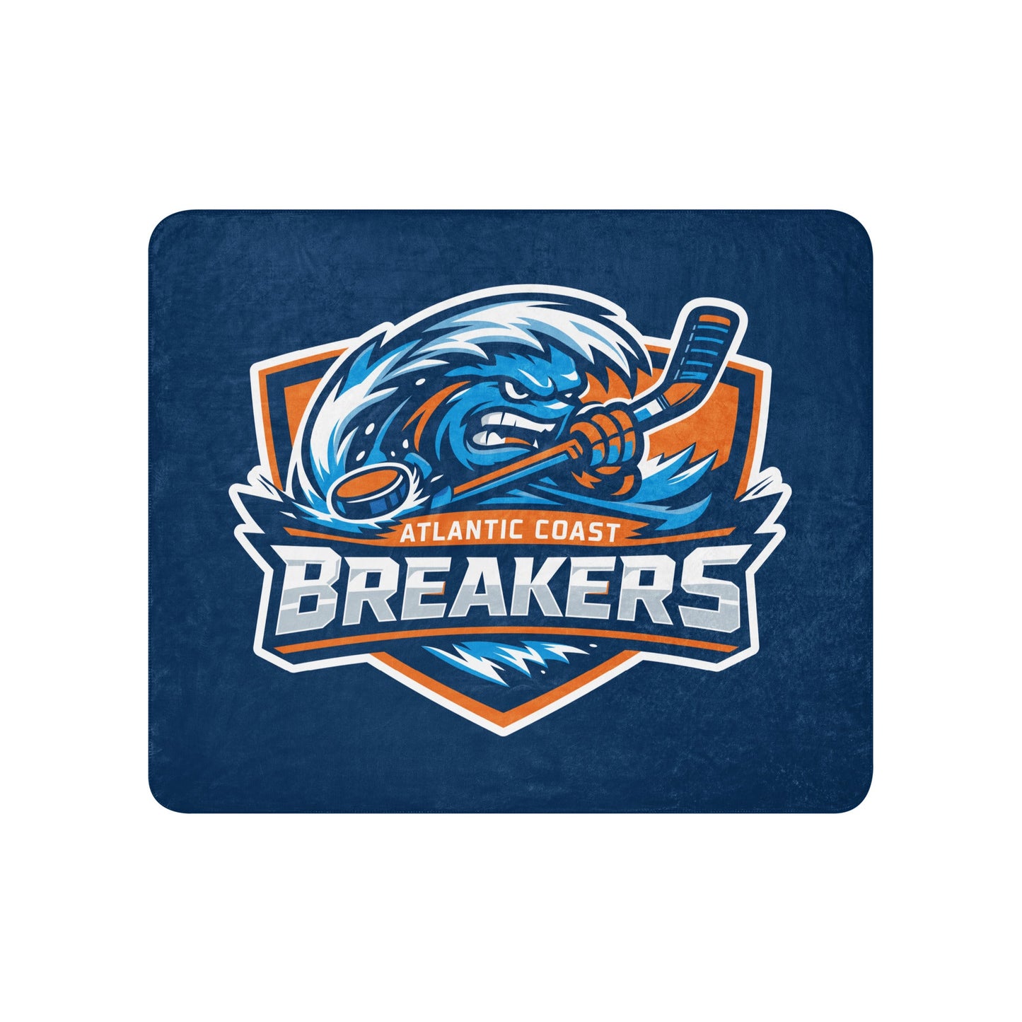 Sherpa Blanket | Atlantic Coast Breakers Hockey | Mascot Shield Logo