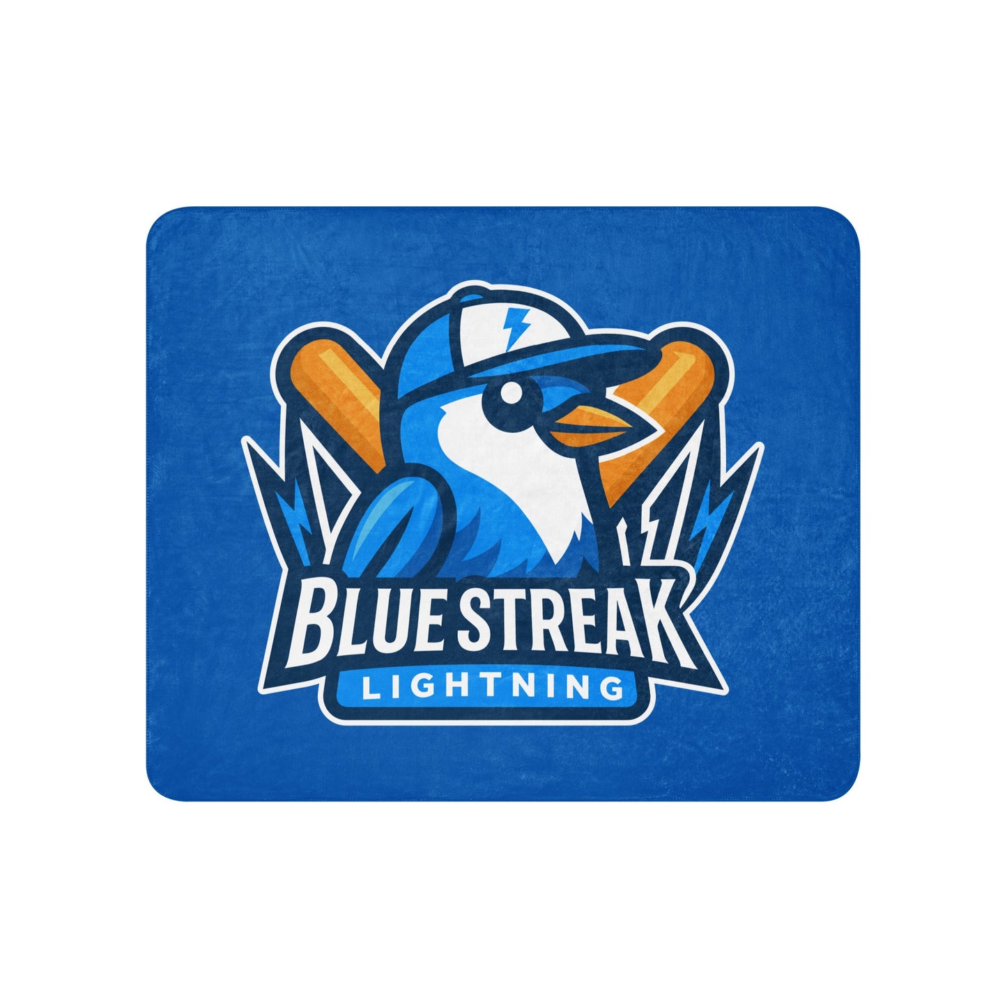 Sherpa Blanket | Blue Streak Lightning | Mascot Logo