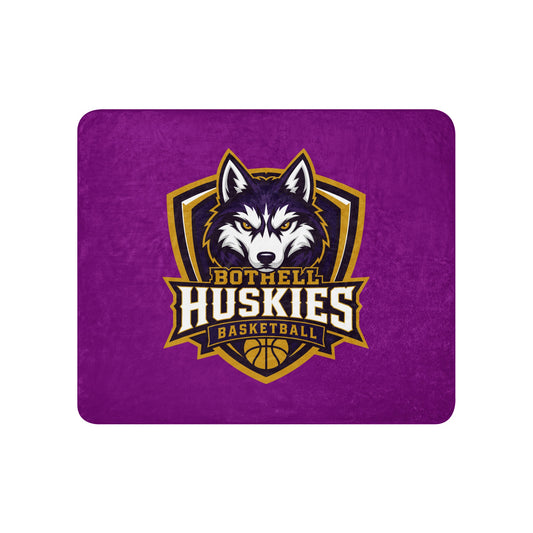 Sherpa Blanket | Bothell Huskies Youth Basketball | Shield Logo