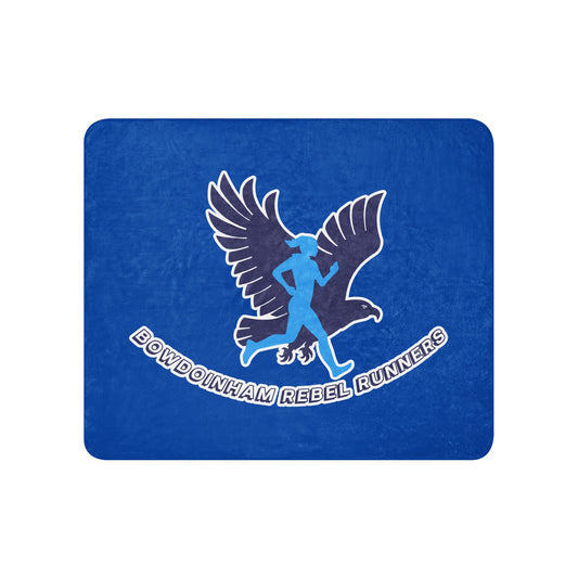 Sherpa Blanket | Bowdoinham Rebel Runners | Aerial Runner Emblem Logo