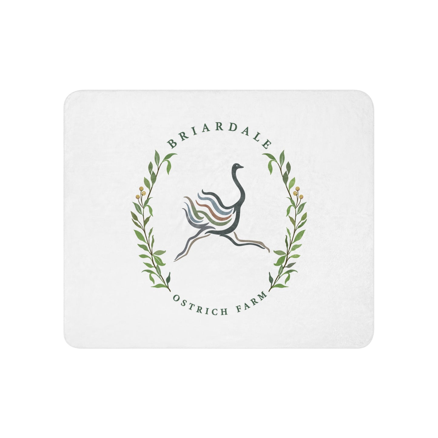 Sherpa Blanket | Briardale Ostrich Farm | Crest Logo
