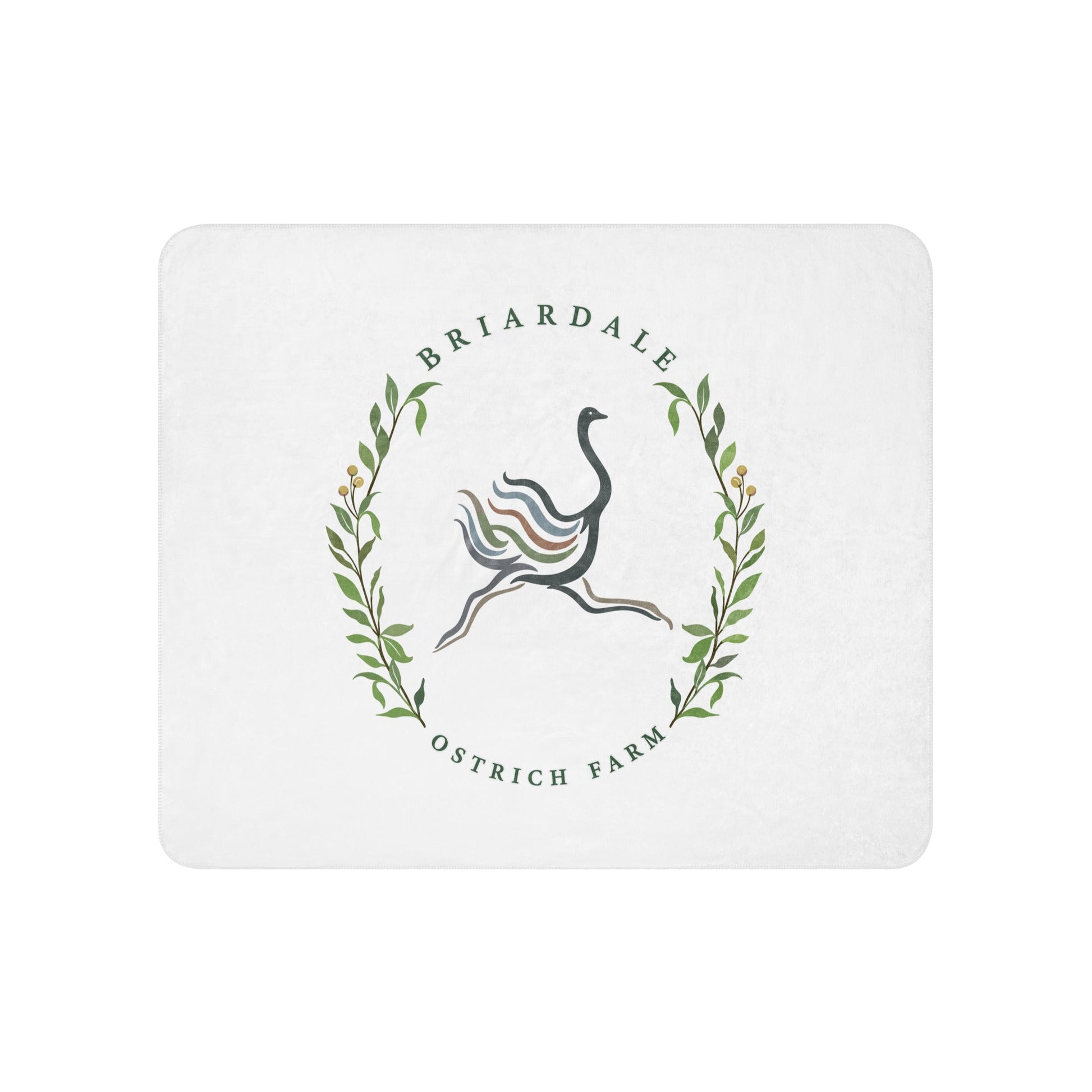 Sherpa Blanket | Briardale Ostrich Farm | Crest Logo