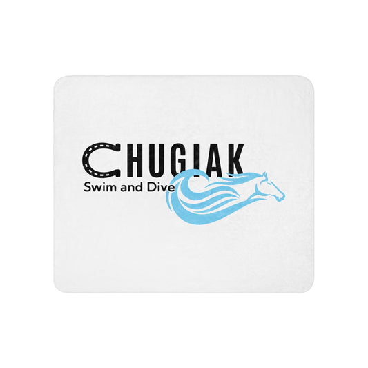 Sherpa Blanket | Chugiak Mustang Swim & Dive | Crest Logo