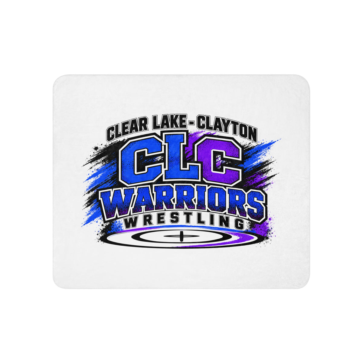 Sherpa Blanket | Clear Lake - Clayton Wrestling | Vanguard Logo