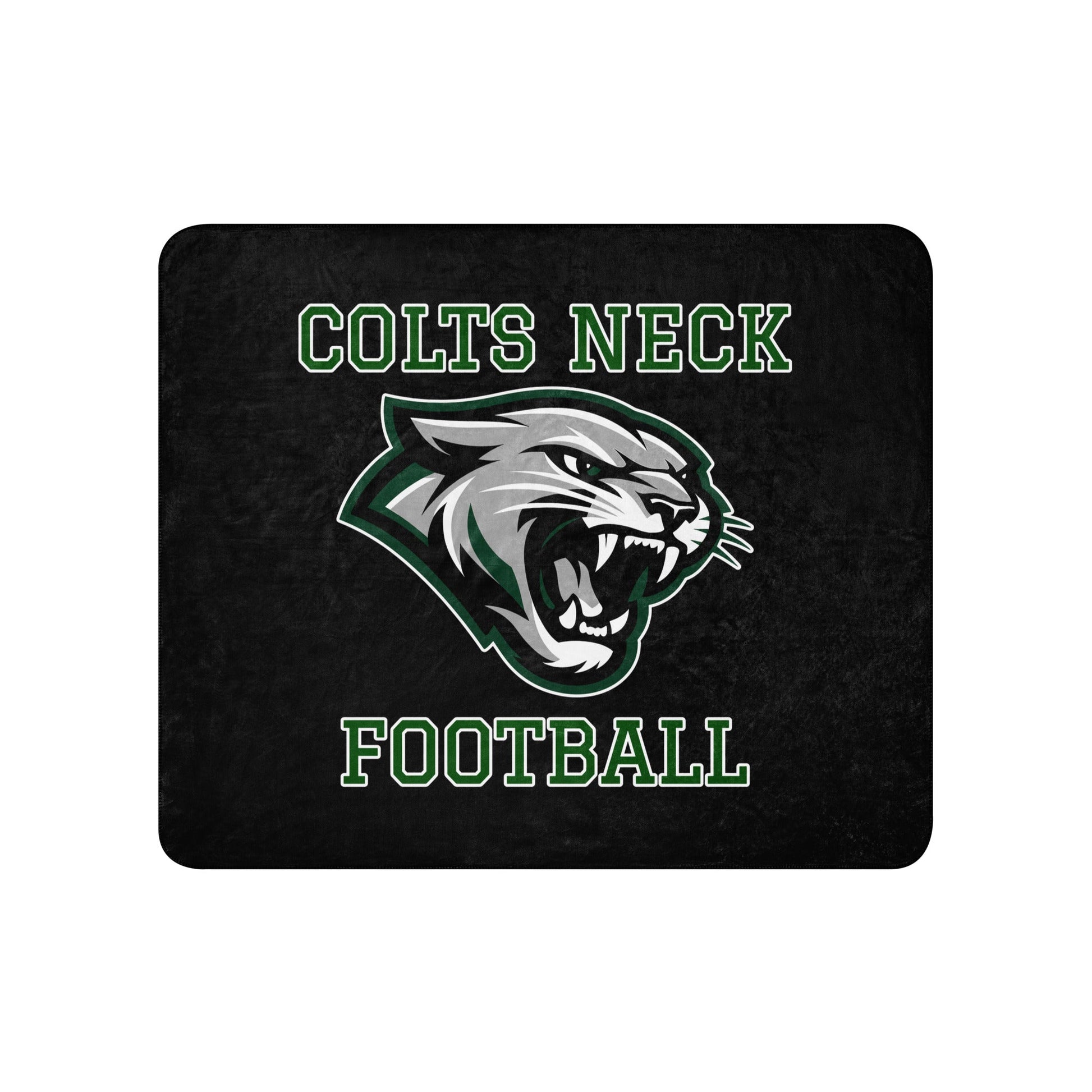 Sherpa Blanket | Colts Neck Cougars | Youth Tackle Football (AYF) | Green Predator Logo