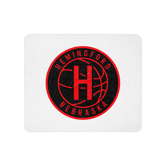 Sherpa Blanket | Hemingford Bobcats | Badge Logo