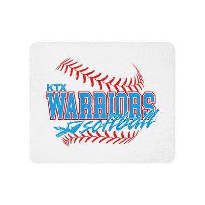 Sherpa Blanket | KTX Warriors | Softball Logo