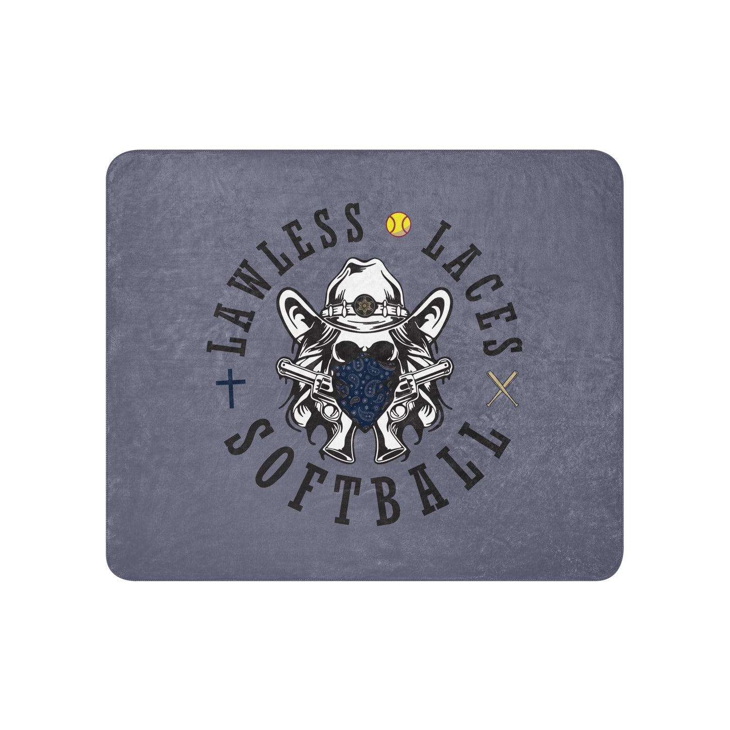 Sherpa Blanket | Lawless Laces Softball | Bandana Mascot Logo