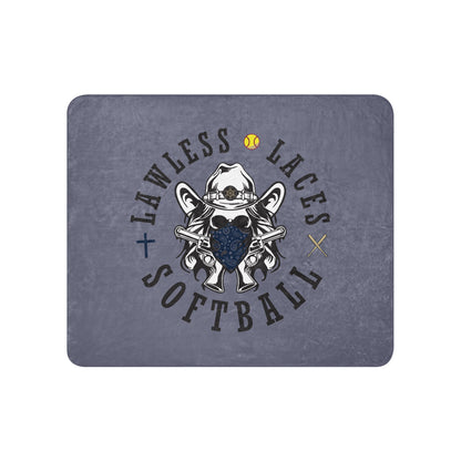 Sherpa Blanket | Lawless Laces Softball | Bandana Mascot Logo