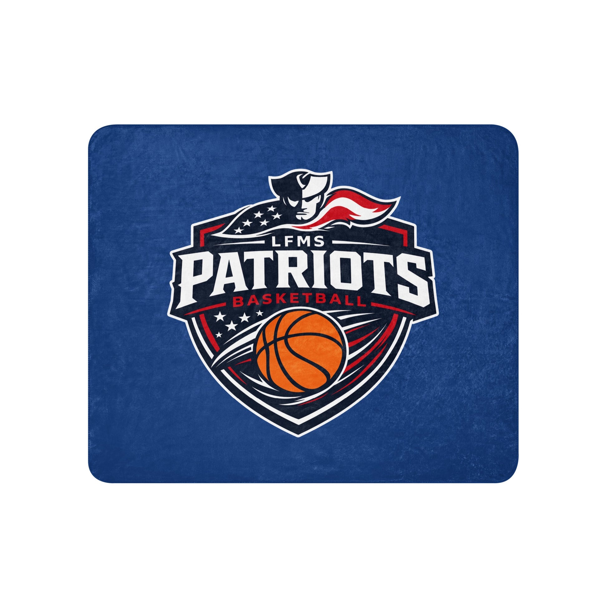 Sherpa Blanket | LFMS Athletics | Patriots Basketball Logo