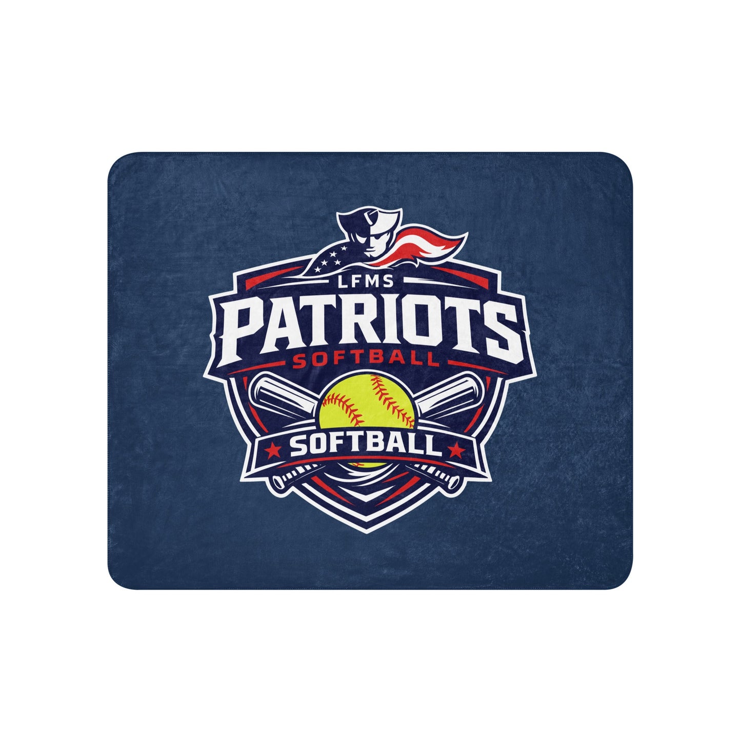 Sherpa Blanket | LFMS Athletics | Patriots Softball Logo