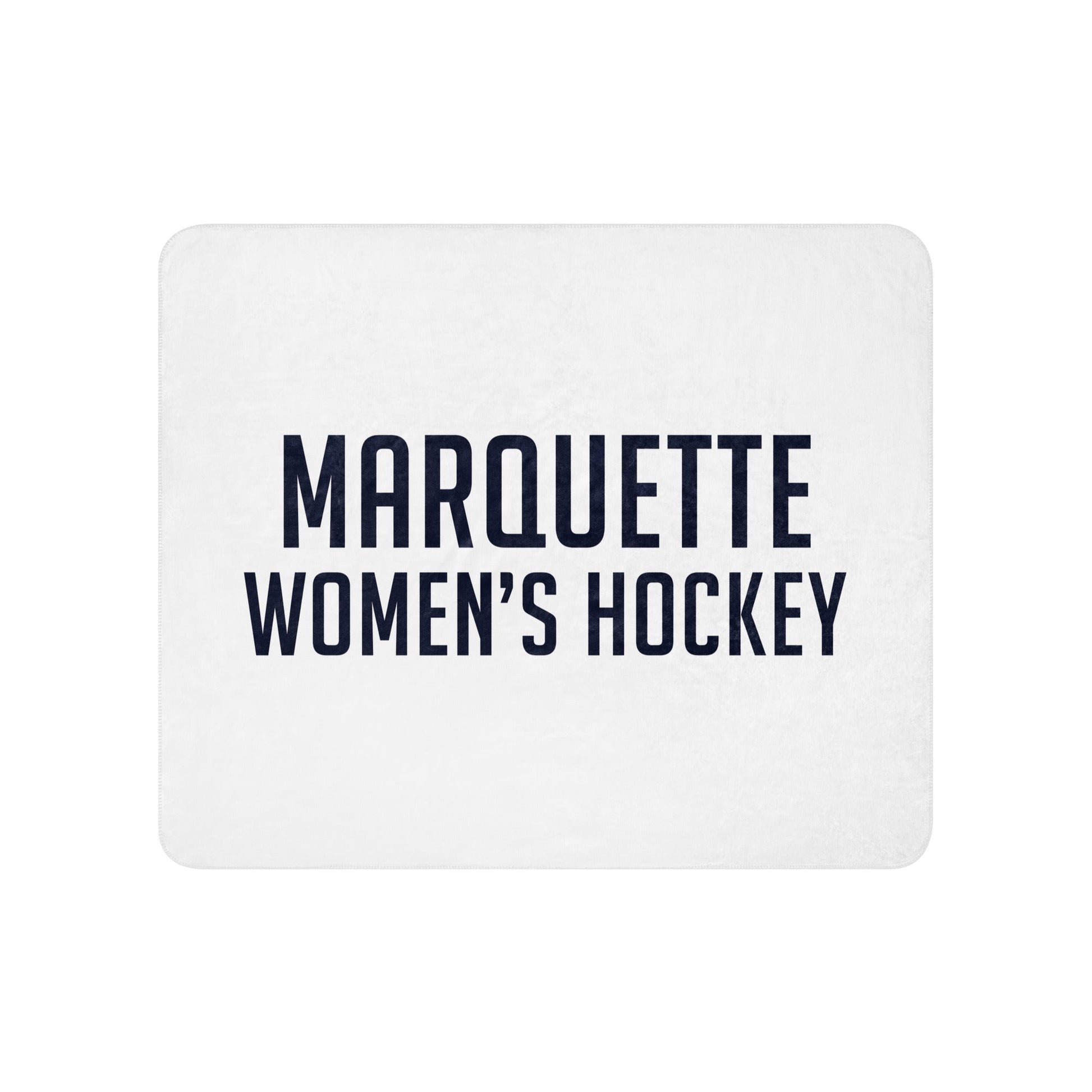 Sherpa Blanket | Marquette University Women's Hockey | Collegiate Front Logo