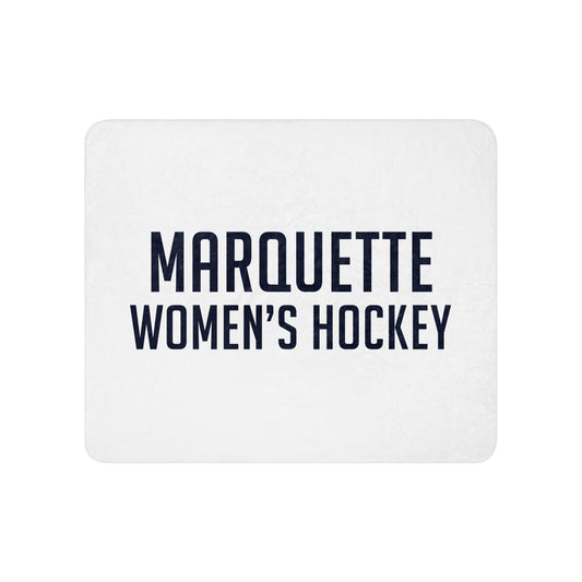 Sherpa Blanket | Marquette University Women's Hockey | Collegiate Front Logo