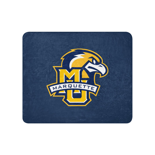 Sherpa Blanket | Marquette University Women's Hockey | Eagle Crest Logo