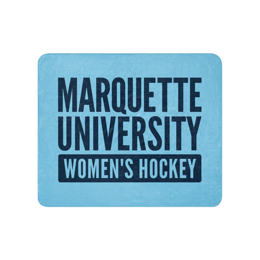 Sherpa Blanket | Marquette University Women's Hockey | Modern Script Logo