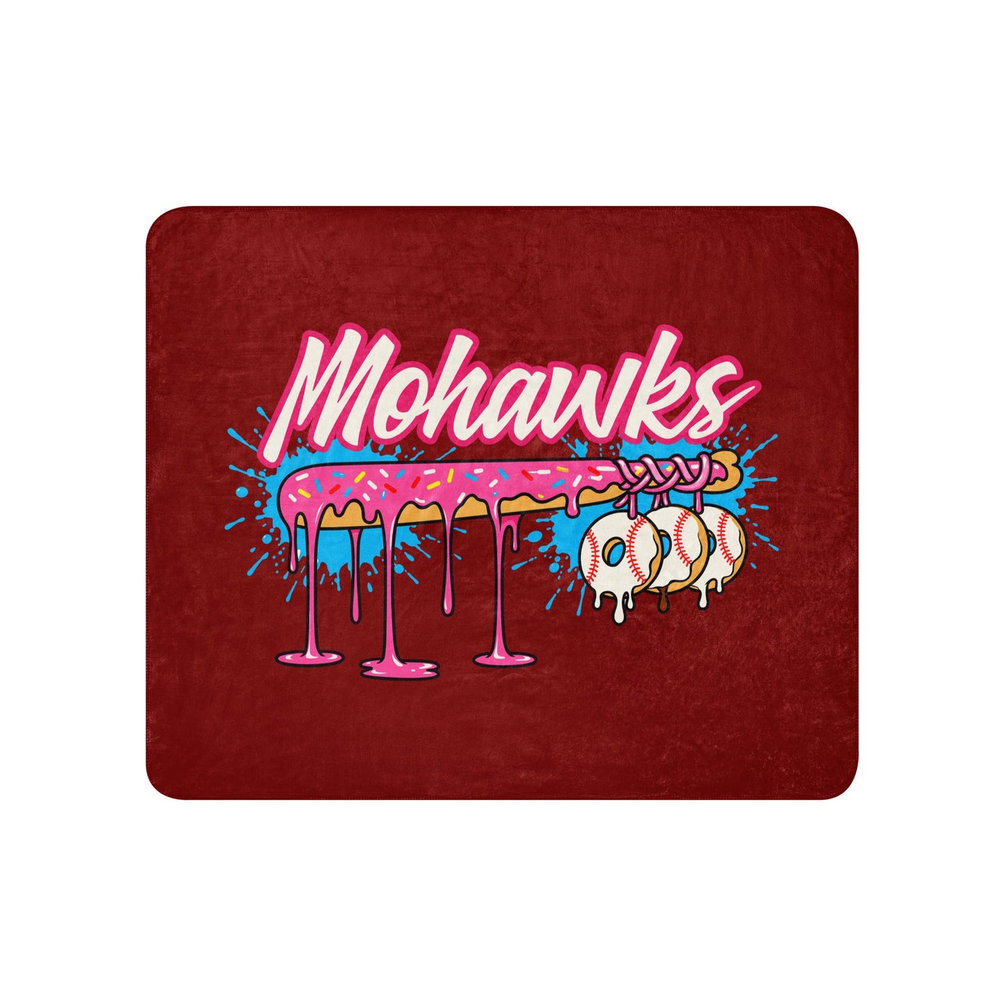 Sherpa Blanket | Mohawks | Pink Batters Logo
