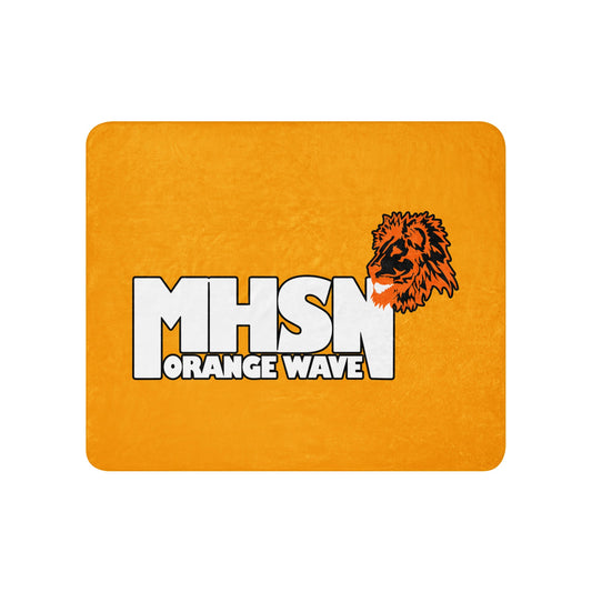 Sherpa Blanket | Orange Wave Marching Band | Crest Logo
