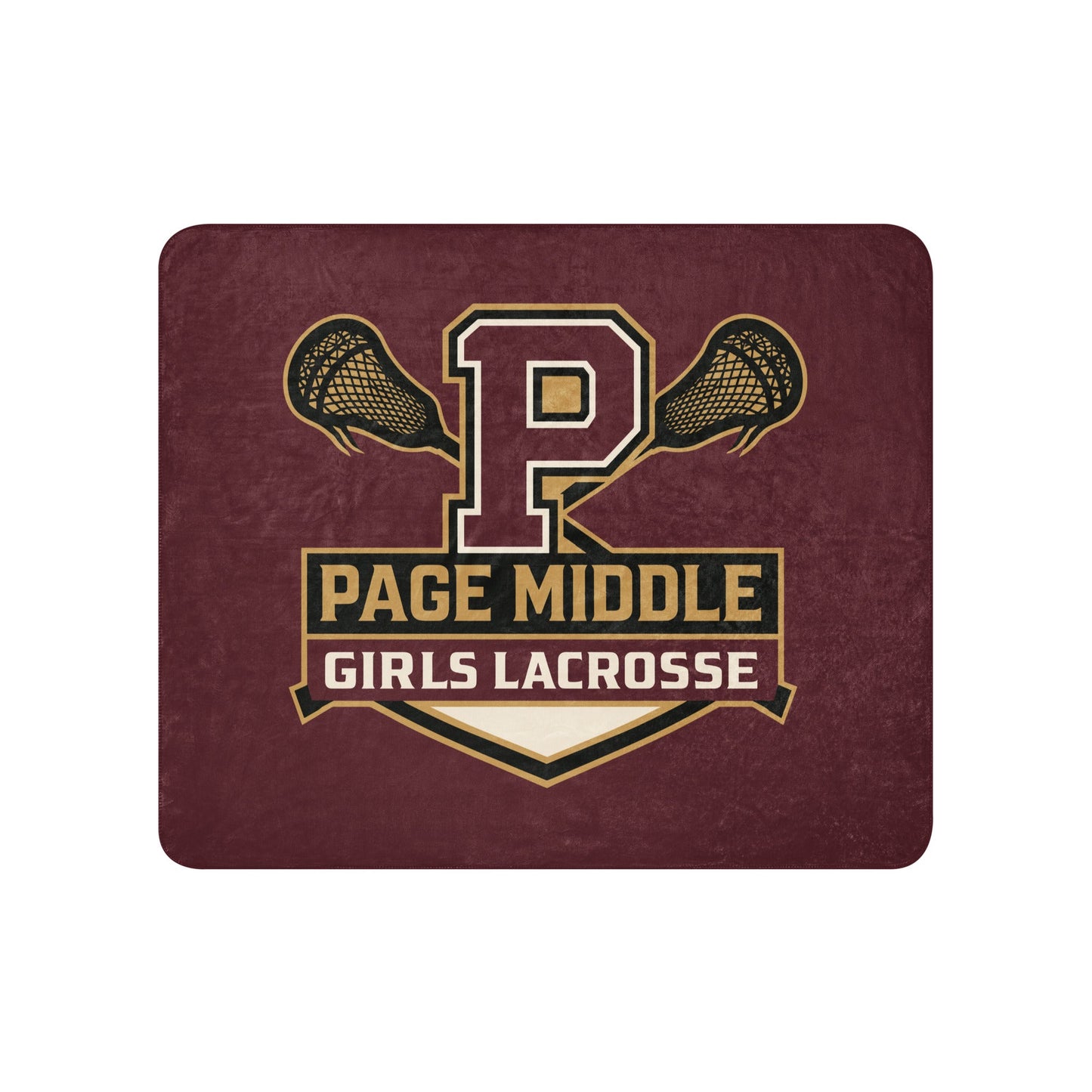 Sherpa Blanket | Page Middle Girls Lacrosse | Block P Logo