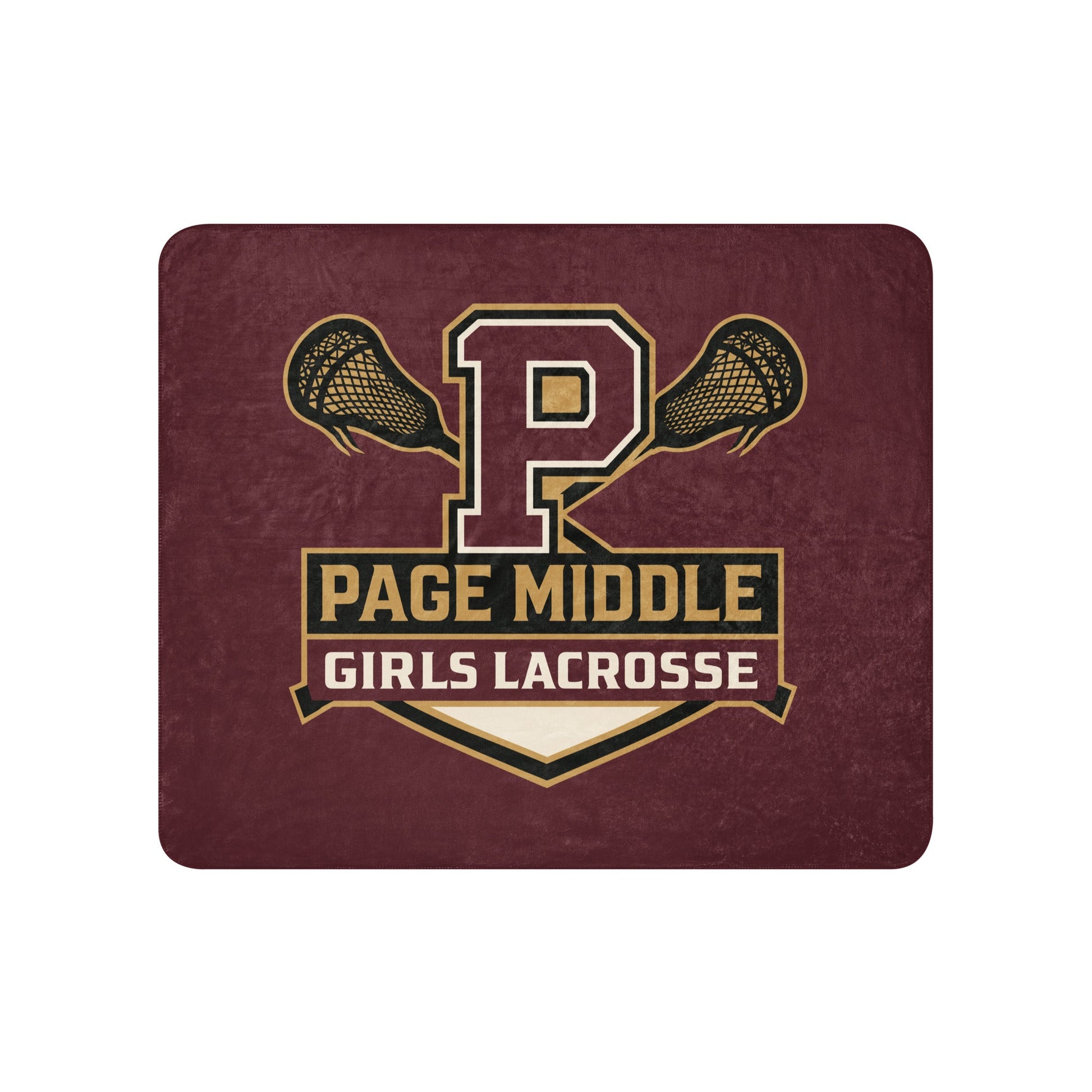 Sherpa Blanket | Page Middle Girls Lacrosse | Block P Logo