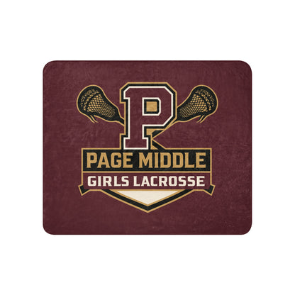 Sherpa Blanket | Page Middle Girls Lacrosse | Block P Logo