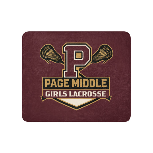 Sherpa Blanket | Page Middle Girls Lacrosse | Block P Logo