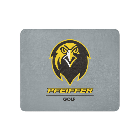 Sherpa Blanket | Pfeiffer University Golf | Falcon Logo