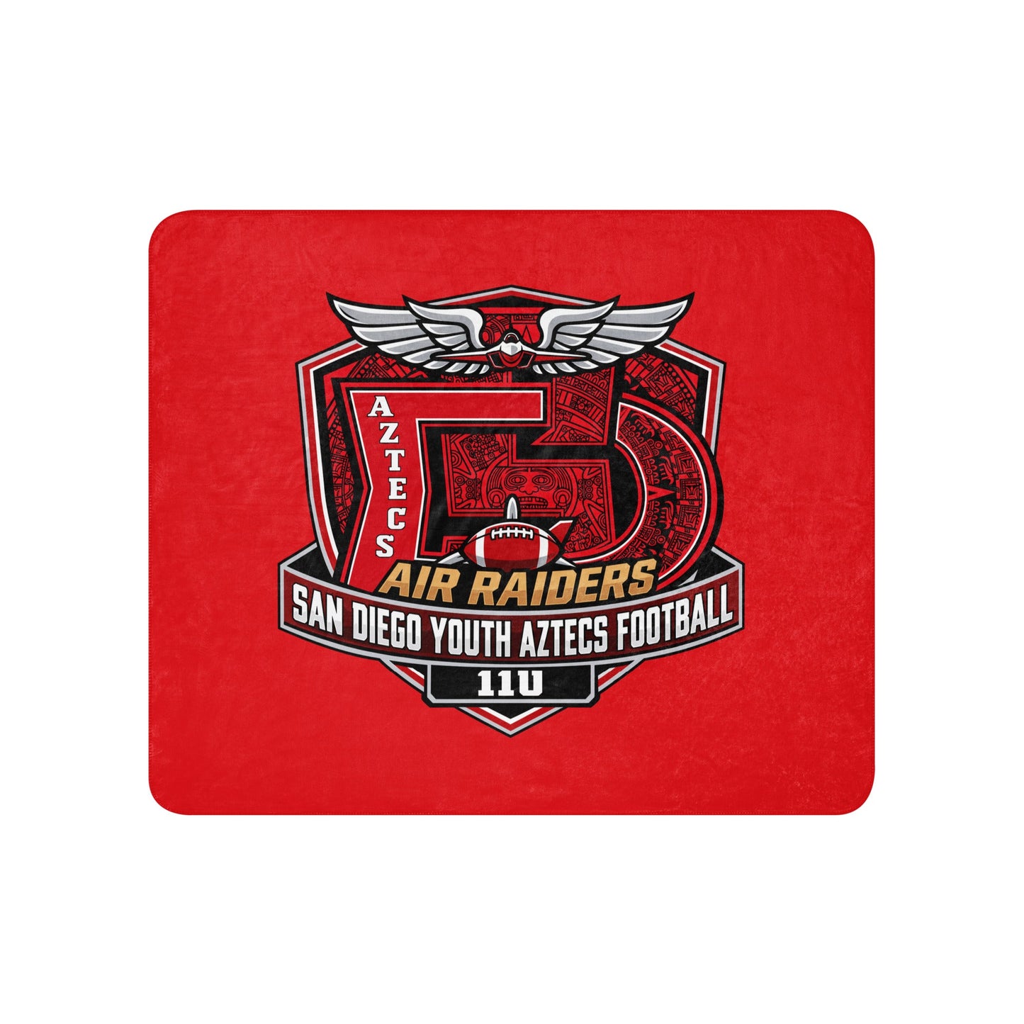 Sherpa Blanket | San Diego Youth Aztecs Football 11u Air Raiders | Shield Logo