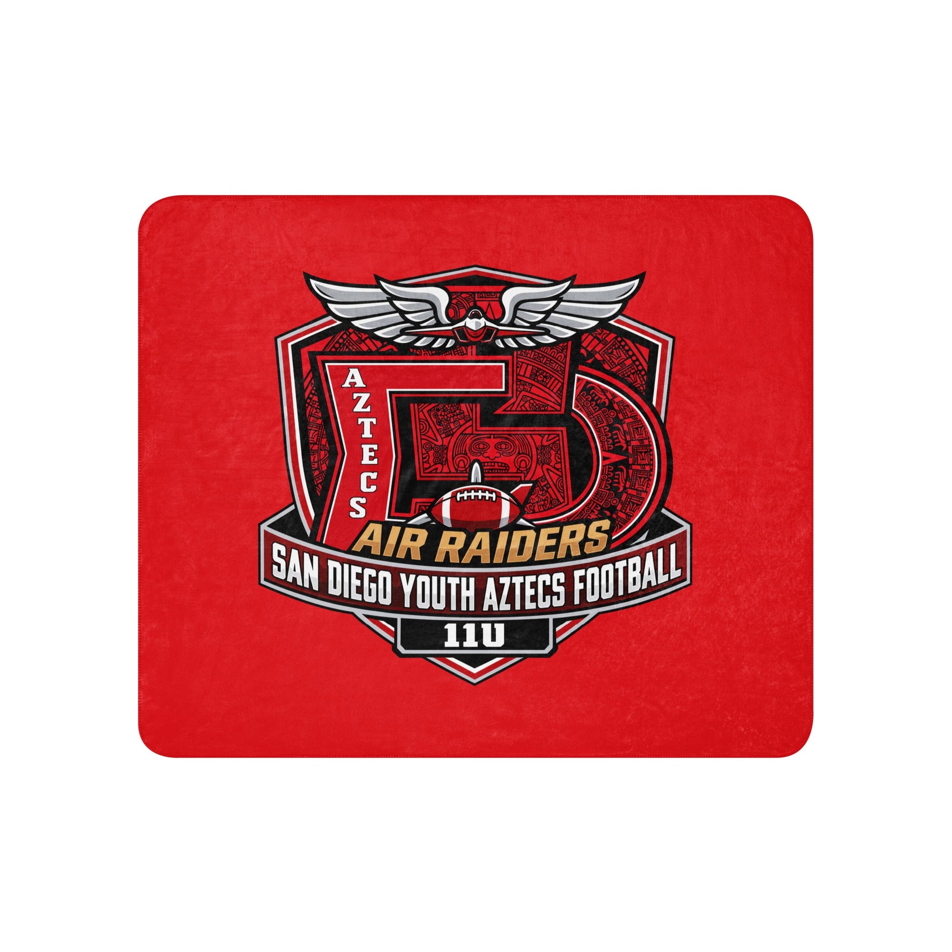 Sherpa Blanket | San Diego Youth Aztecs Football 11u Air Raiders | Shield Logo