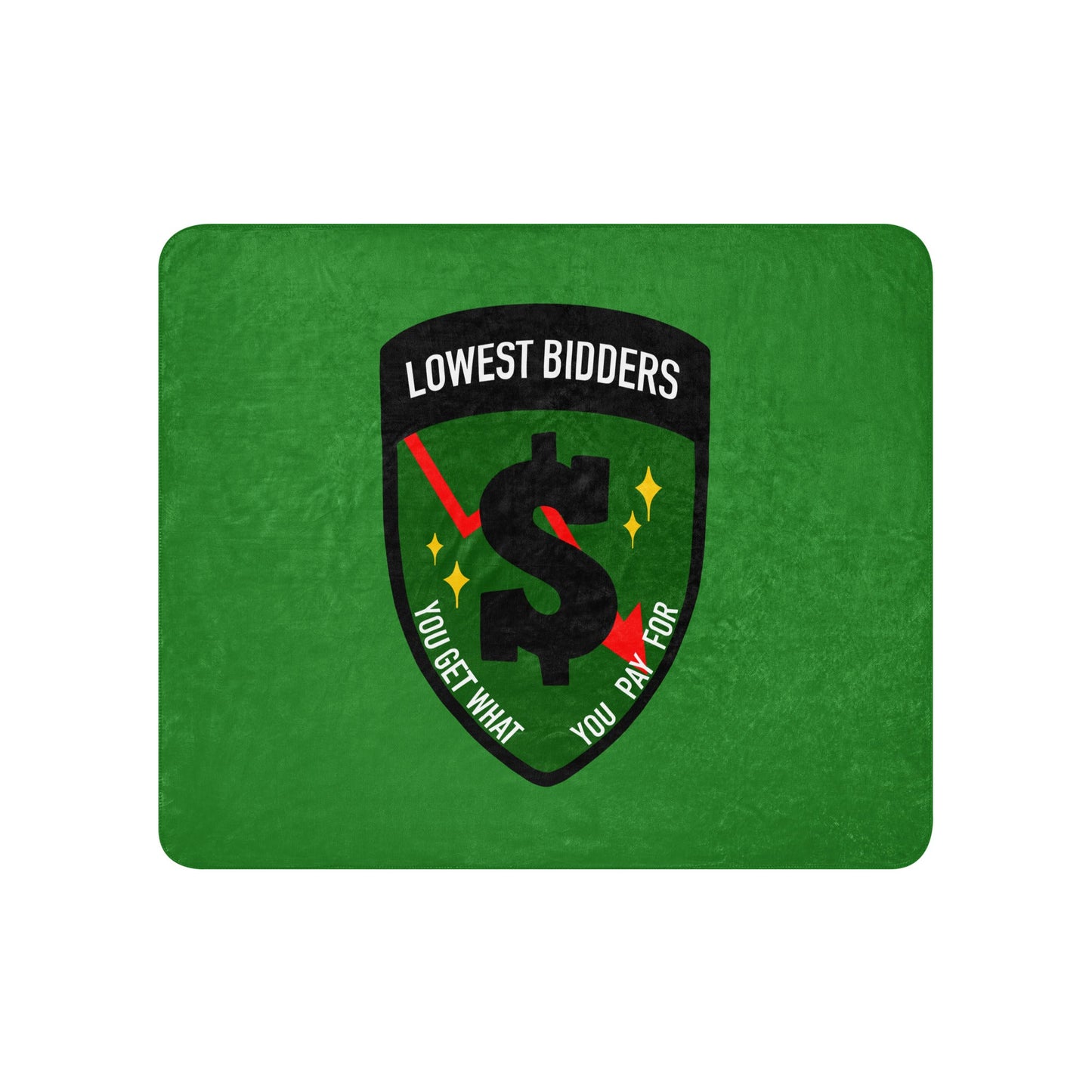 Sherpa Blanket | The Lowest Bidders | Emblem Logo