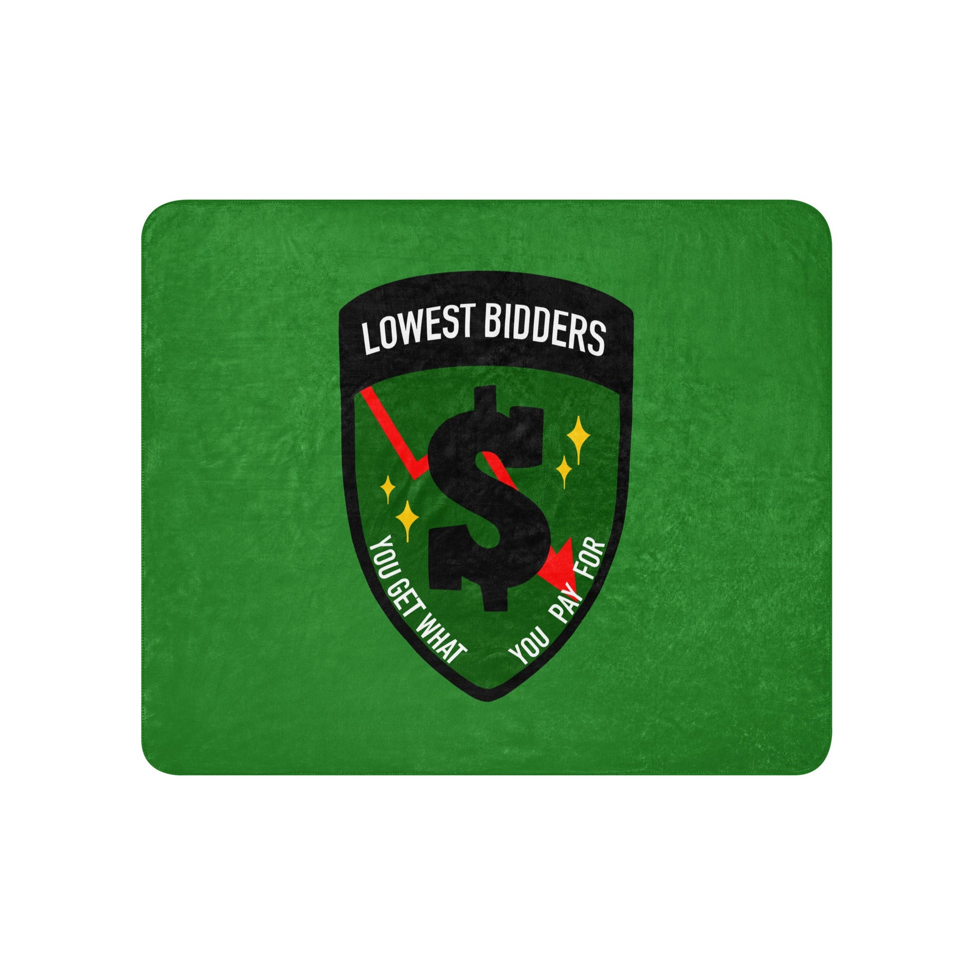 Sherpa Blanket | The Lowest Bidders | Emblem Logo