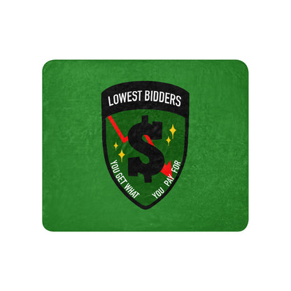 Sherpa Blanket | The Lowest Bidders | Emblem Logo