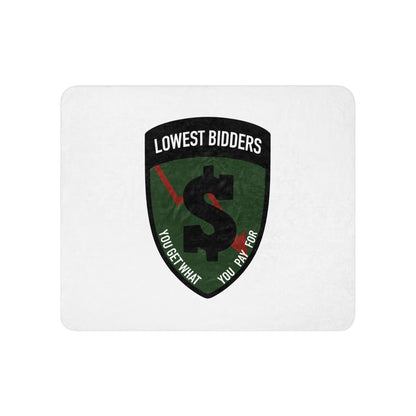 Sherpa Blanket | The Lowest Bidders | Shield Logo