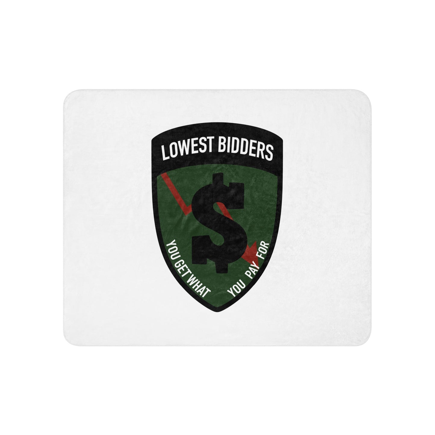 Sherpa Blanket | The Lowest Bidders | Shield Logo