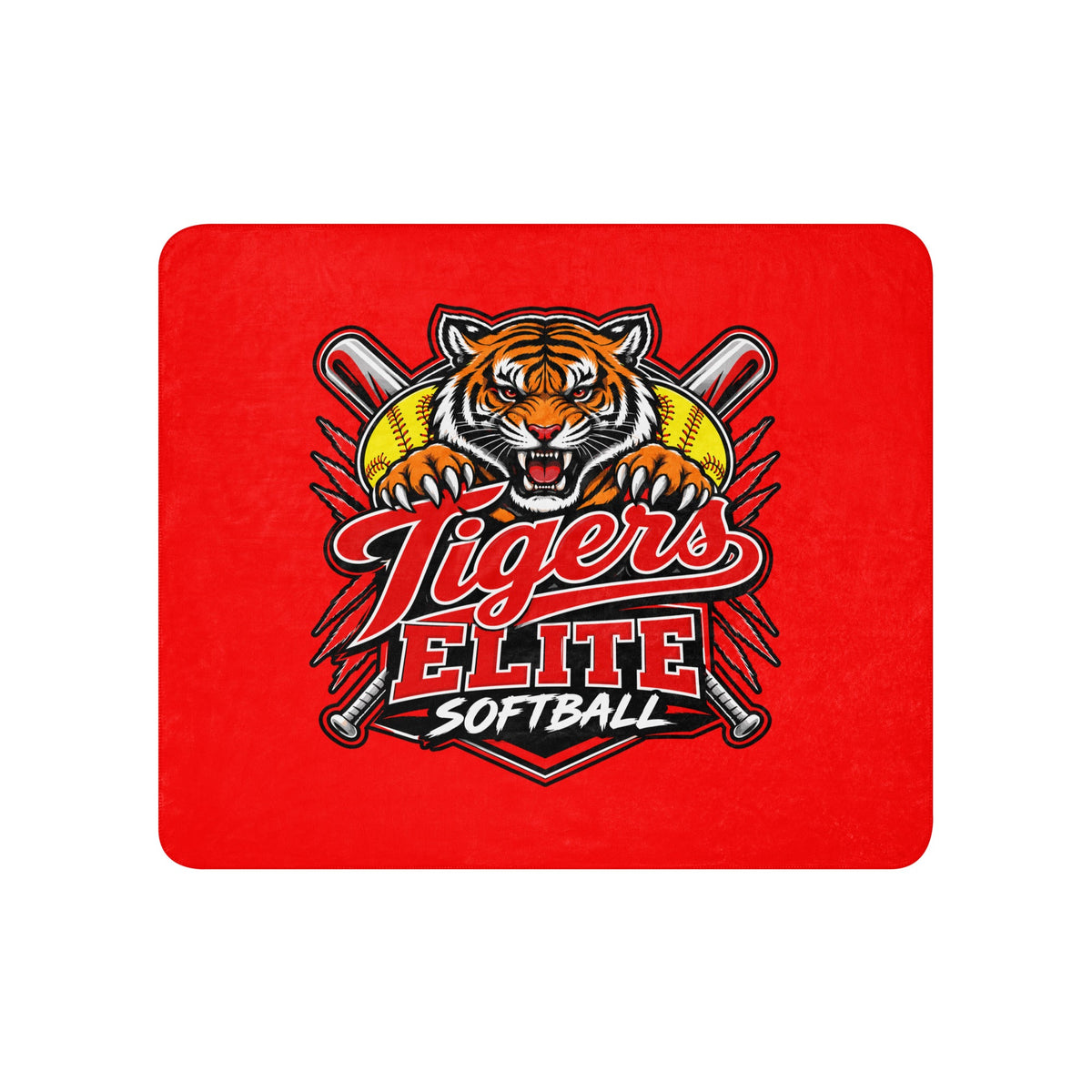 Sherpa Blanket | Tigers Elite Softball | Emblem Logo