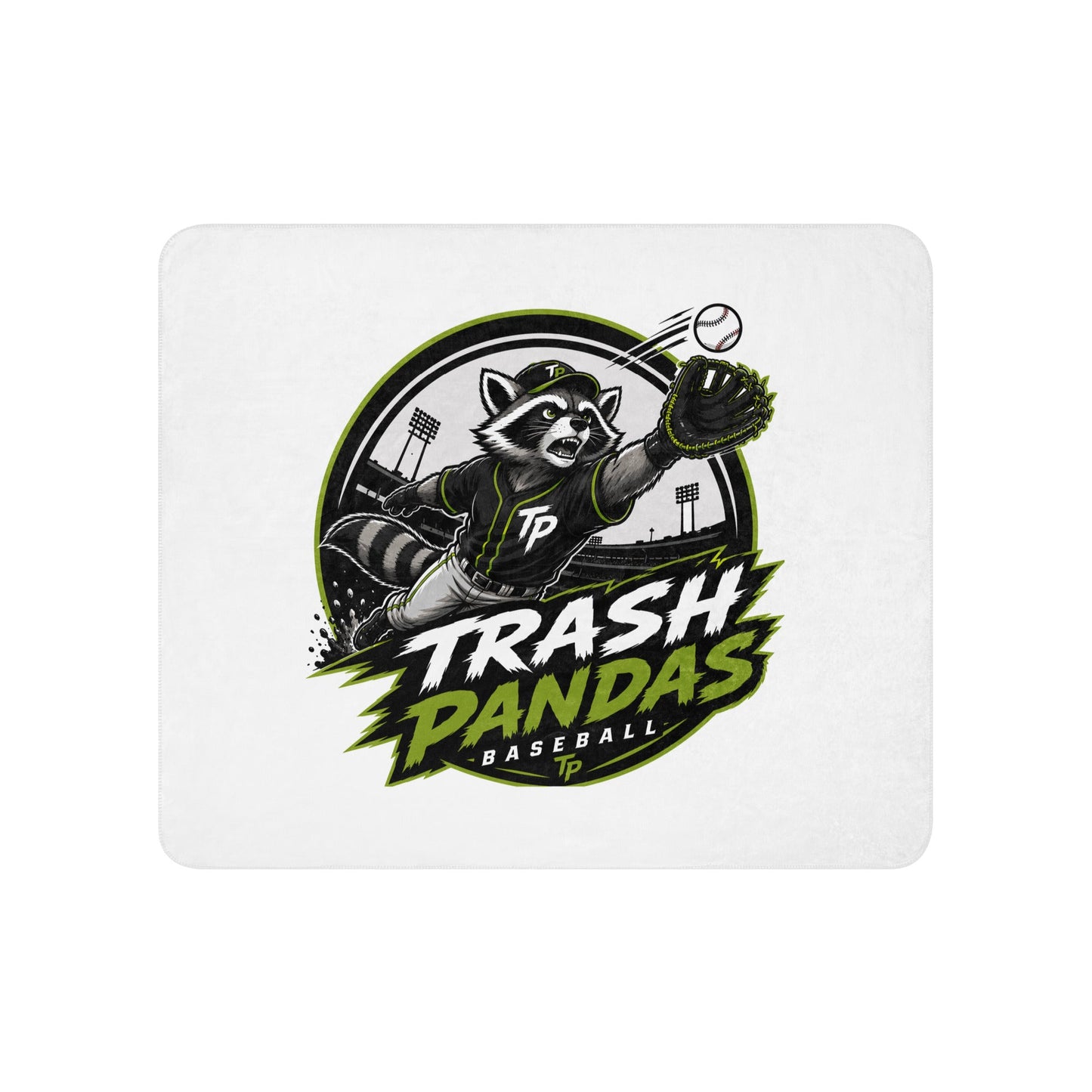 Sherpa Blanket | Trash Pandas Baseball Organization | Emblem Logo