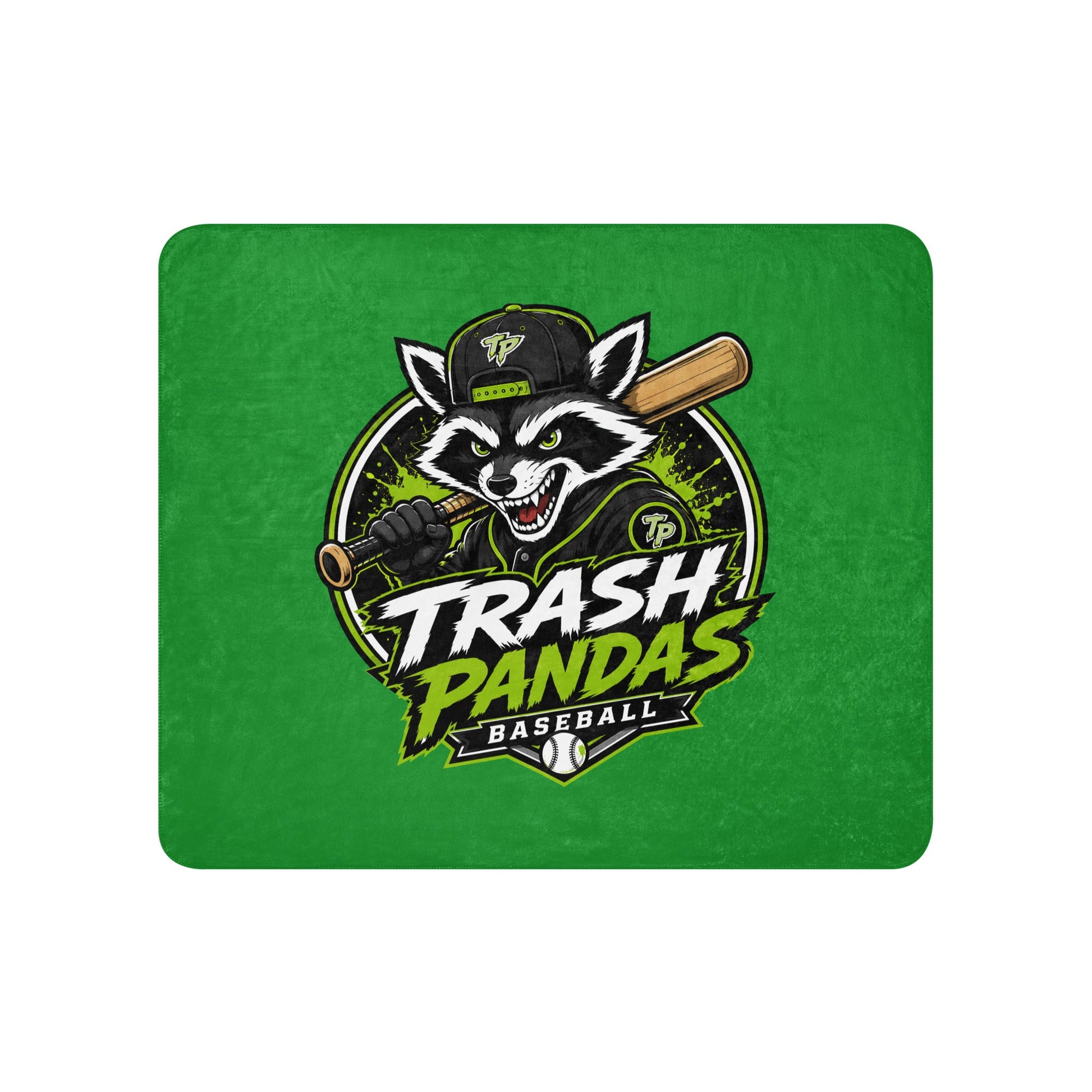 Sherpa Blanket | Trash Pandas Baseball Organization | Mascot Logo